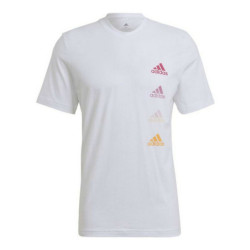 Men’s Short Sleeve T-Shirt Adidas Essentials Gradient White