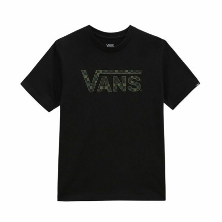 Children’s Short Sleeve T-Shirt Vans Checkered Vans-B Black