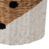 Basket Fox White Black Beige Natural Fibre 30 x 11 x 33 cm