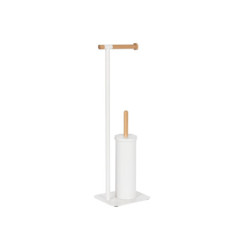 Toilet Roll Holder Home ESPRIT White Natural Metal Bamboo 22 x 16 x 68 cm