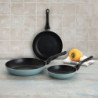 Set of pans Quid Country Stamped aluminium Blue Bakelite (3 Pieces)