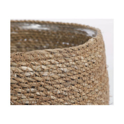 Basket Mica Decorations Set Brown wicker