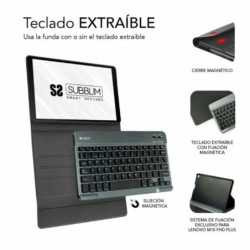 Bluetooth Keyboard with Support for Tablet Subblim SUBKT3-BTL200 Black Spanish Qwerty