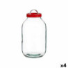 Jar Lid with handle Red polypropylene 5 L 16,5 x 29 x 16,5 cm (4 Units)