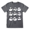 Unisex Short Sleeve T-Shirt The Nightmare Before Christmas Many Faces Dark grey