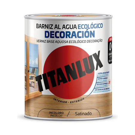 Water based varnish Titanlux m21100034 750 ml Colourless Satin finish