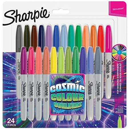 Set of Felt Tip Pens Sharpie Cosmic 24 Pieces Permanent Multicolour