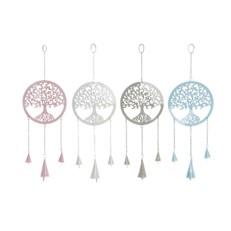 Hanging decoration DKD Home Decor Tree White Beige Grey Pink 15 x 3 x 44 cm (4 Units)