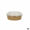 Set of trays Algon kraft paper With lid Disposable (5 Pieces) (12 Units)