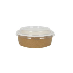 Food Preservation Container Algon kraft paper 700 ml With lid (12 Units)