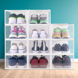 Stackable shoe box Max Home White 12 Units polypropylene ABS 23 x 14,5 x 33,5 cm