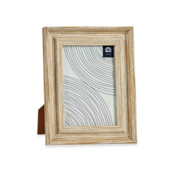 Photo frame Crystal Golden Wood Brown Plastic (19 x 2 x 24 cm) (6 Units)