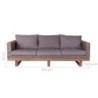 Garden sofa Patsy Grey Aluminium Rattan Acacia 220 x 89 x 64,50 cm