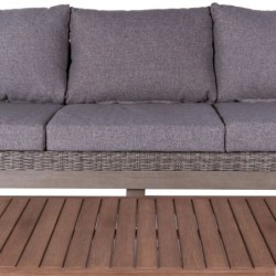 Garden sofa Patsy Grey Aluminium Rattan Acacia 220 x 89 x 64,50 cm