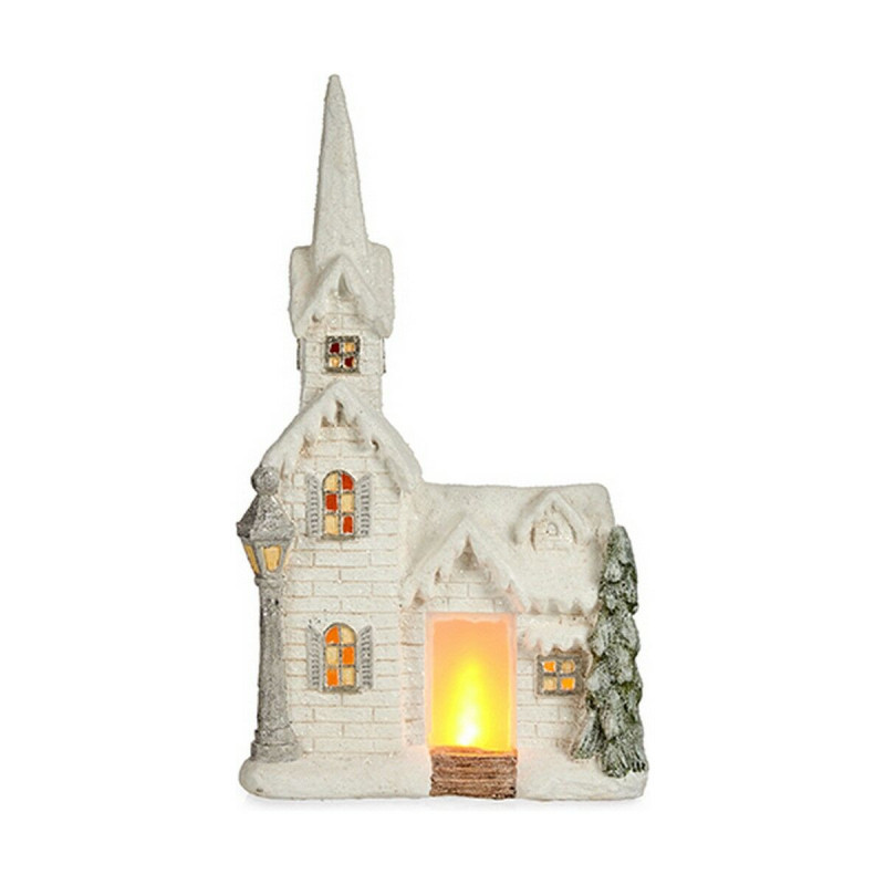 Decorative Figure Christmas LED Light House 11 x 53 x 28,5 cm White Polyresin