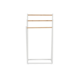 Free-Standing Towel Rack Home ESPRIT White Natural Metal Bamboo 45 x 22 x 85 cm