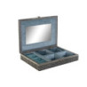 Jewelry box DKD Home Decor Silver Sky blue Wood Aluminium 27,5 x 20 x 5,4 cm