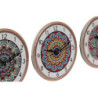 Table clock Home ESPRIT Ceramic Mandala 16 x 1 x 16 cm