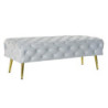 Bench DKD Home Decor   Golden Metal Polyester Velvet Sky blue (120 x 45 x 40 cm)