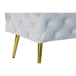 Bench DKD Home Decor   Golden Metal Polyester Velvet Sky blue (120 x 45 x 40 cm)