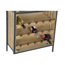 Bottle rack DKD Home Decor Black Natural Metal Fir 60 x 30 x 160 cm