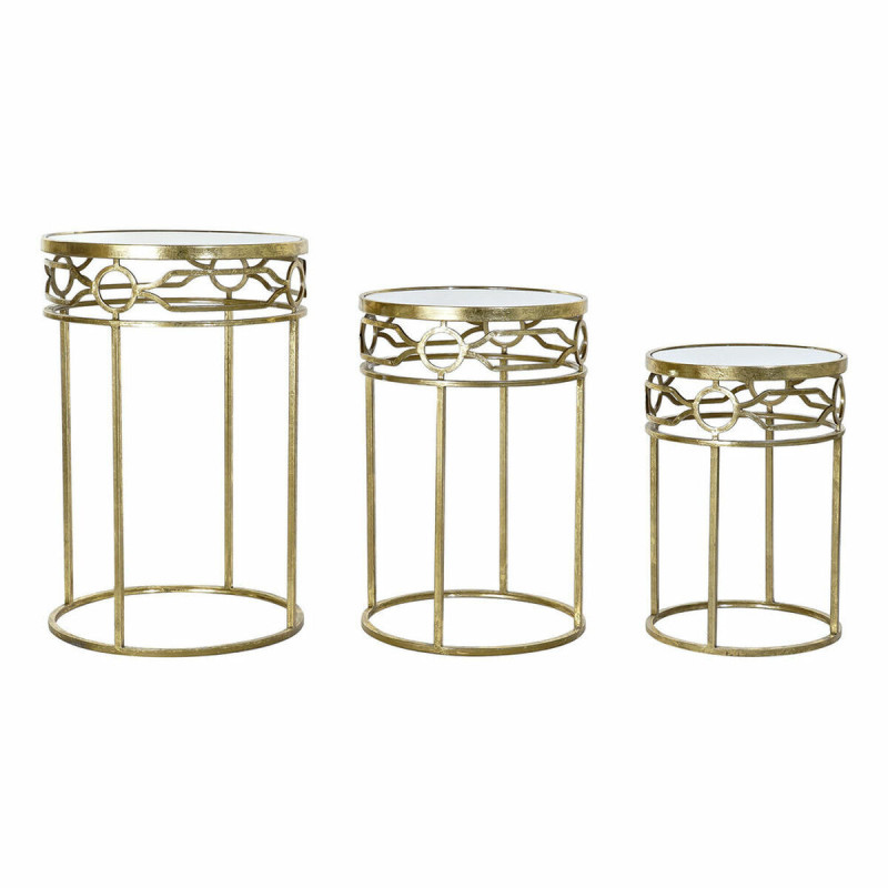 Set of 3 tables DKD Home Decor Gold Golden 46 x 46 x 70 cm