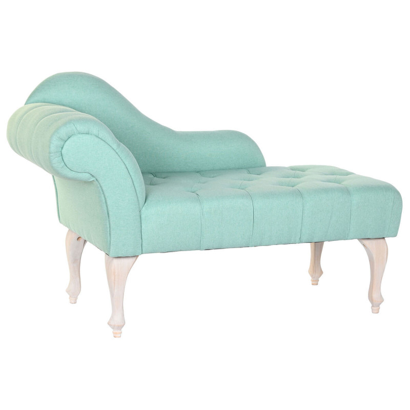 Chaise Longue Sofa DKD Home Decor 119 x 55 x 77 cm Rubber wood Green