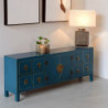 TV furniture ORIENTE 130 x 24 x 50,5 cm Blue MDF Wood