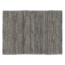 Carpet 290 x 200 cm Natural Blue Cotton Jute