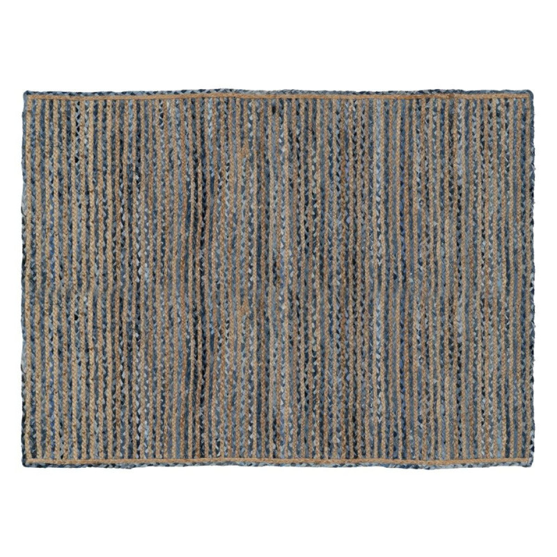 Carpet 290 x 200 cm Natural Blue Cotton Jute