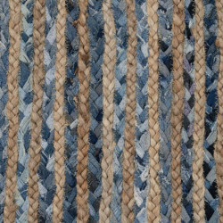 Carpet 290 x 200 cm Natural Blue Cotton Jute