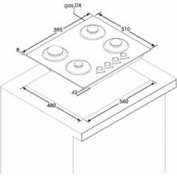 Gas Hob Rosieres 75 cm 7200 W