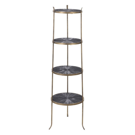 Shelves 47,5 x 47 x 152 cm Black Golden Metal Wood