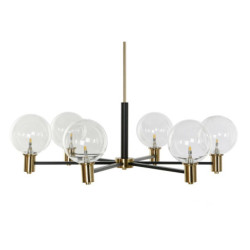 Ceiling Light DKD Home Decor 83 x 83 x 128 cm Crystal Black Golden Metal 9 W