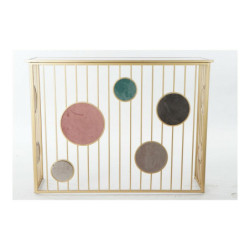 Console DKD Home Decor Pink Golden Metal Circles (120 x 36 x 90 cm)