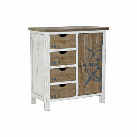 Chest of drawers DKD Home Decor 70 x 35 x 76,5 cm Fir Natural Blue White Rudder