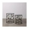 Side table 42,93 x 42,93 x 50,04 cm Crystal Black Golden Metal (2 Units)