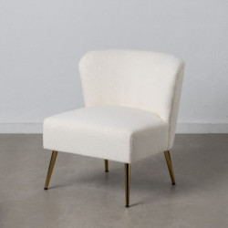 Armchair 66 x 65 x 72 cm Synthetic Fabric Metal White