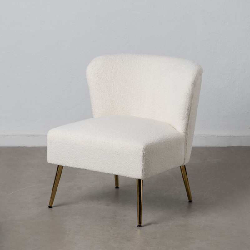 Armchair 66 x 65 x 72 cm Synthetic Fabric Metal White