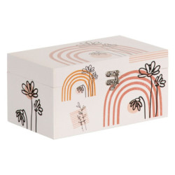 Decorative box PVC Canvas Paper DMF Flowers 30 x 18 x 15 cm (2 Pieces)