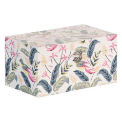 Decorative box PVC Canvas Paper DMF Birds 30 x 18 x 15 cm (2 Pieces)