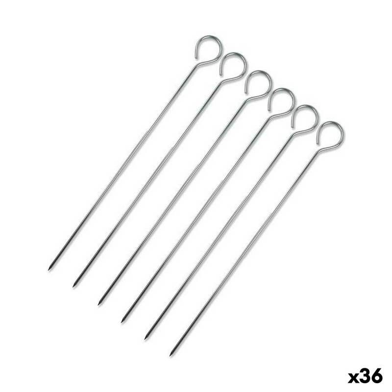 Barbecue Skewer Set Wooow Metal 6 Pieces 20 cm (36 Units)