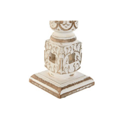 Candleholder Home ESPRIT White Natural Metal Mango wood 13 x 13 x 33 cm