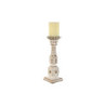 Candleholder Home ESPRIT White Natural Metal Mango wood 13 x 13 x 33 cm