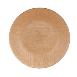 Flat Plate Golden Glass Ø 27 cm (6 Units)