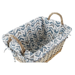 Basket DKD Home Decor Polyester wicker 40 x 30 x 20 cm