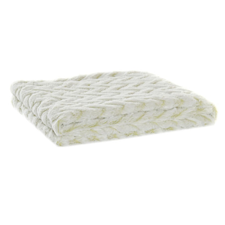 Blanket DKD Home Decor Zigzag 130 x 170 x 2 cm White Moutain