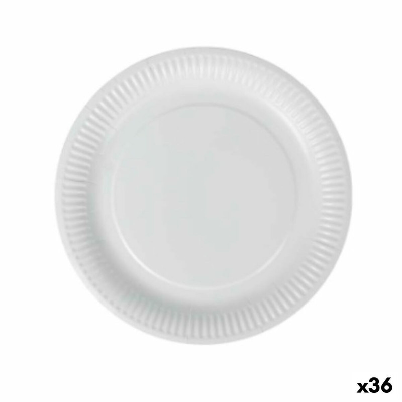 Plate set Algon Disposable White Cardboard 23 cm (36 Units)