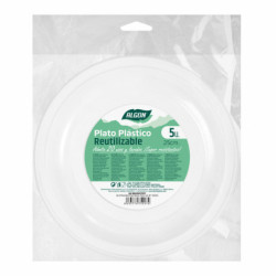 Set of reusable plates Algon Circular White Plastic (36 Units)