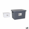 Storage Box with Lid Confortime 17 L With lid Rectangular (6 Units)